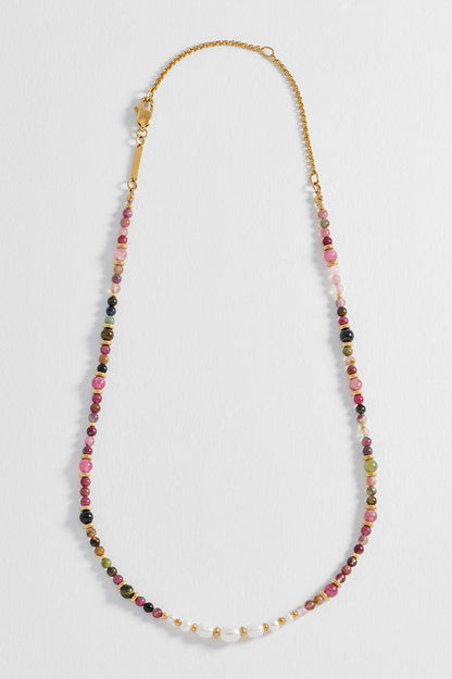 Tourmaline and Pearl Beaded Necklace