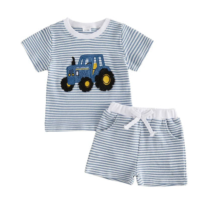 TRACTOR Striped Waffle Knit Outfit