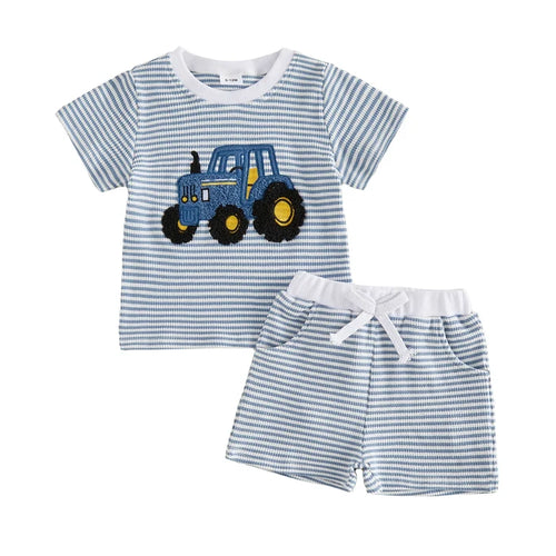 TRACTOR Striped Waffle Knit Outfit