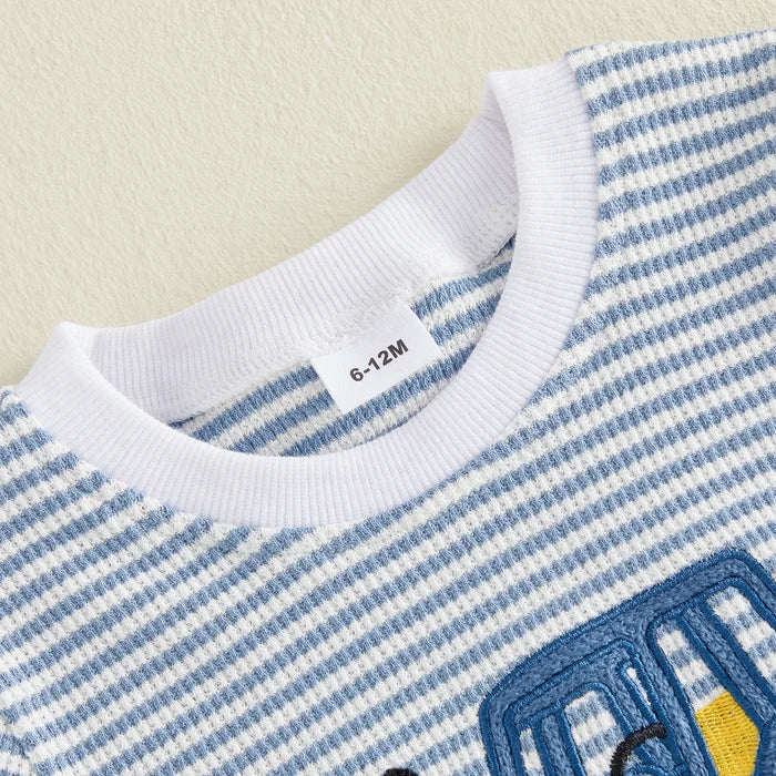 TRACTOR Striped Waffle Knit Outfit