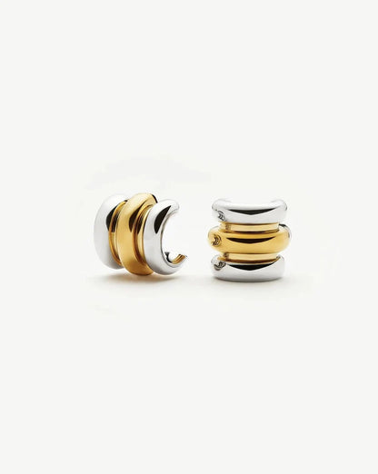 Triple Ridge Oversized Studs | 18k Gold Plated/Platinum Plated Earrings Missoma