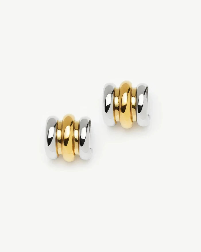Triple Ridge Oversized Studs | 18k Gold Plated/Platinum Plated Earrings Missoma