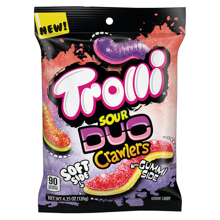 Trolli Sour Duo Crawlers Gummy Candy Peg Bag - 12 Count