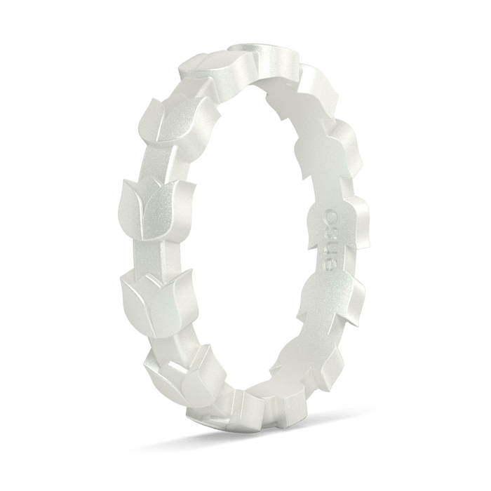 Tulip Stackable Silicone Ring - Metallic Pearl