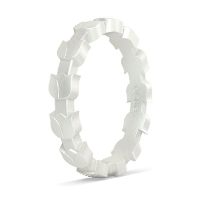 Tulip Stackable Silicone Ring - Metallic Pearl