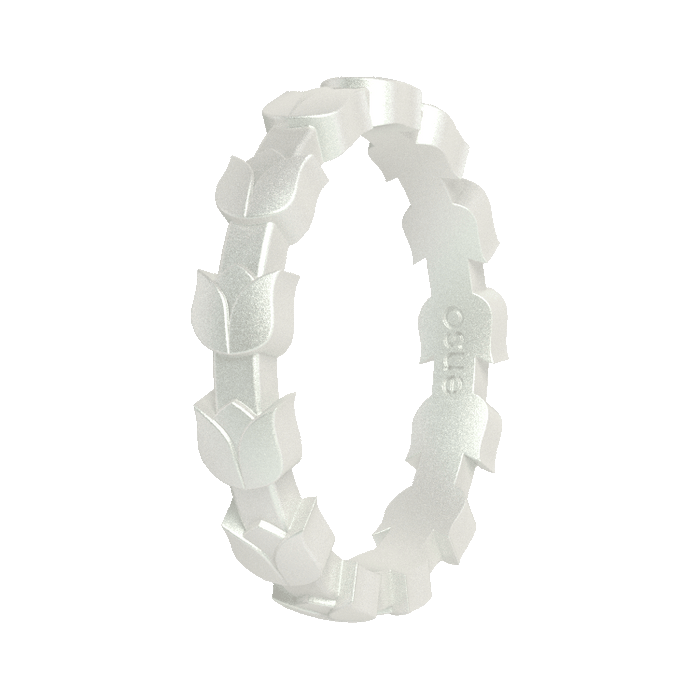 Tulip Stackable Silicone Ring - Metallic Pearl