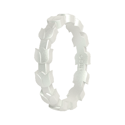 Tulip Stackable Silicone Ring - Metallic Pearl