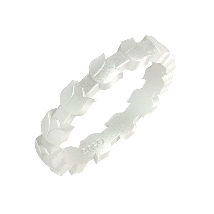Tulip Stackable Silicone Ring - Metallic Pearl