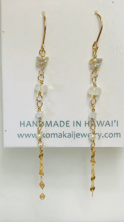 Tulum drop earrings - Akoya keshi