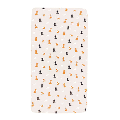 Twin Sheet in Fluffy Dog on mattress