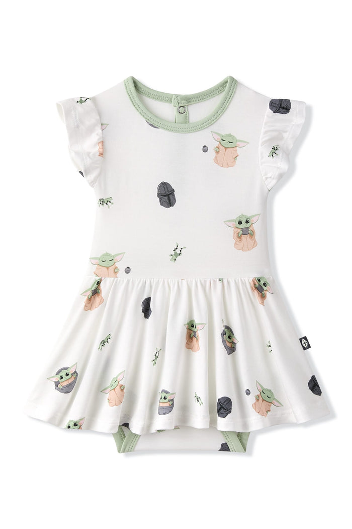Product photo of the Twirl Bodysuit Dress in Grogu™ on a white surface