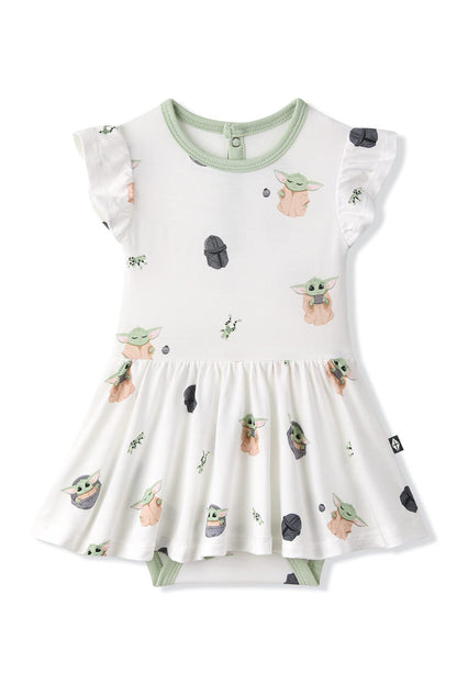 Product photo of the Twirl Bodysuit Dress in Grogu™ on a white surface