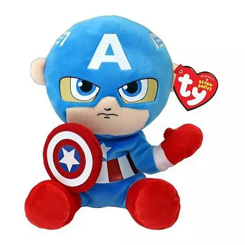 Ty Beanie Babies 12 Inch Medium Captain America Floppy Marvel Plush Toy