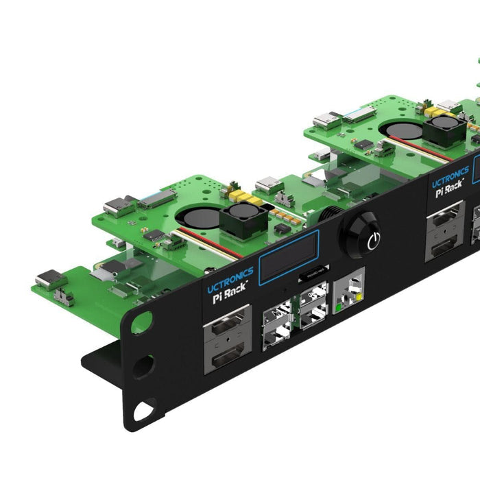 Uctronics Pi Rack - 1U PoE Rackmount for Raspberry 4 [discontinued] by Uctronics - The Pi Hut