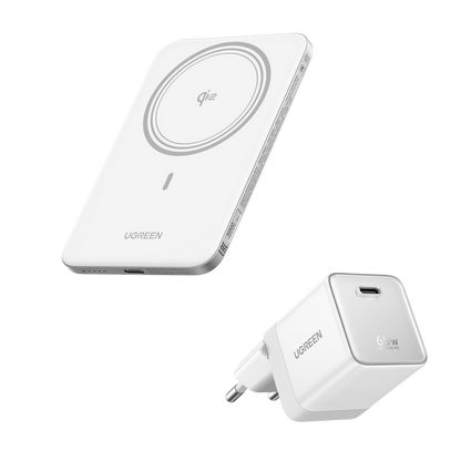 UGREEN MagFlow Air Power Bank & Nexode Air Charger Bundle (5,000mAh / 10,000mAh, Qi2 15W, 65W GaN)