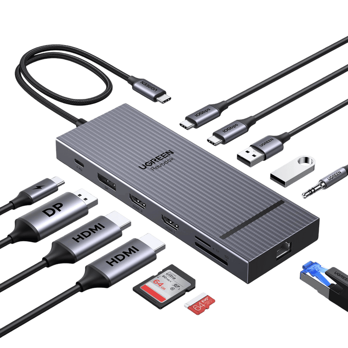 UGREEN Revodok Pro Docking Station (12 - Port, Triple 4K, 100W) - UGREEN EU