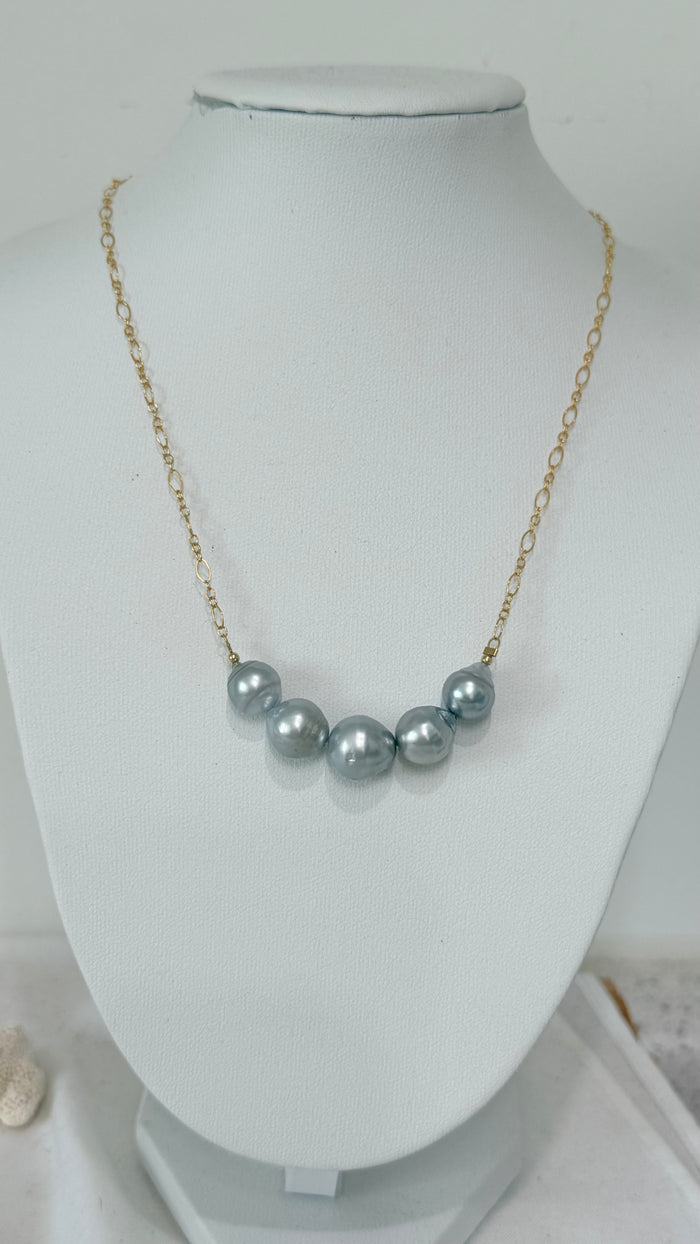 VENUS Pearl necklace - Silver Tahitian