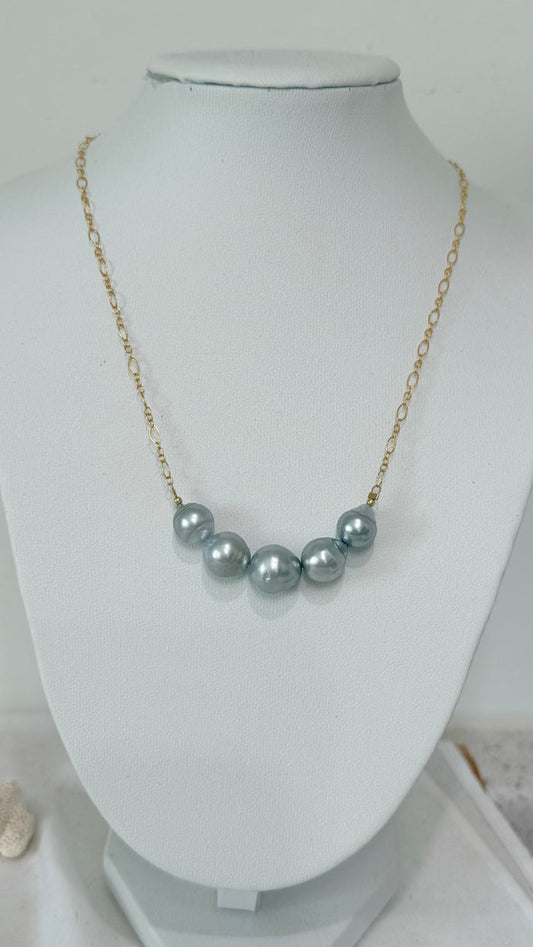 VENUS Pearl necklace - Silver Tahitian