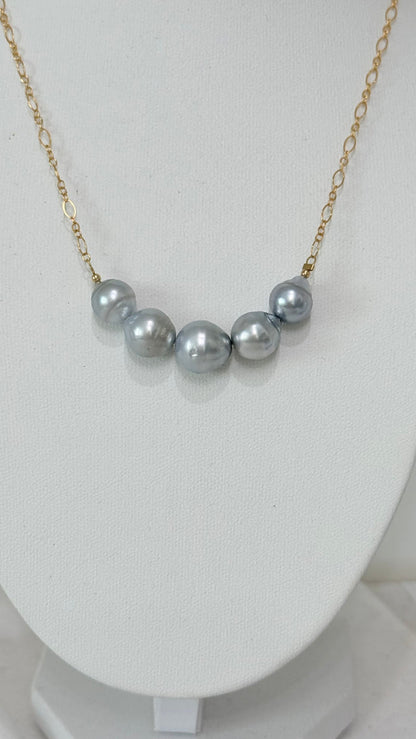 VENUS Pearl necklace - Silver Tahitian
