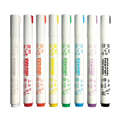 Row of capped markers from OOLY Vivid Pop! Water Based Paint Markers - Set of 8