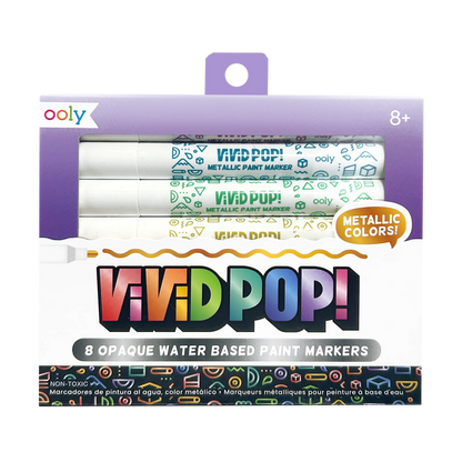 OOLY Vivid Pop! Water Based Paint Markers - Metallic front of packaging