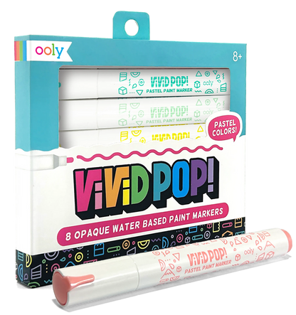 Quarter angle of OOLY Vivid Pop! Water Based Paint Markers - Pastel packaging