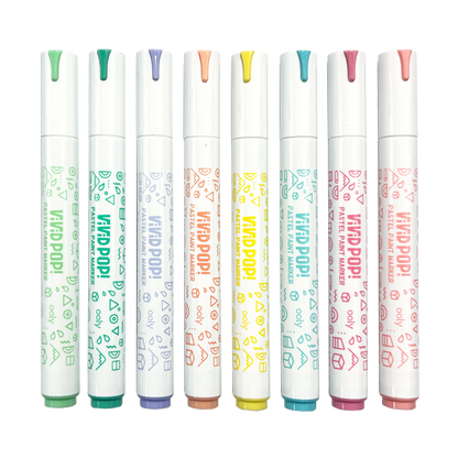 Row of capped Vivid Pop! Water Based Paint Markers - Pastel