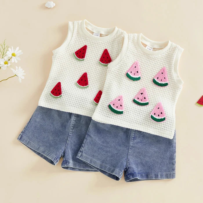 WATERMELON Waffle Knit Tank Top Outfit