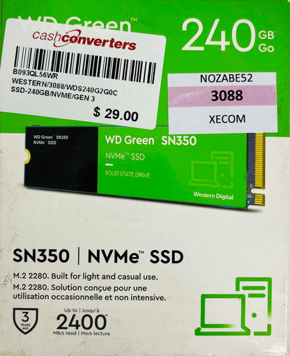 Western Digital 240GB WD Green SN350 NVMe Internal SSD