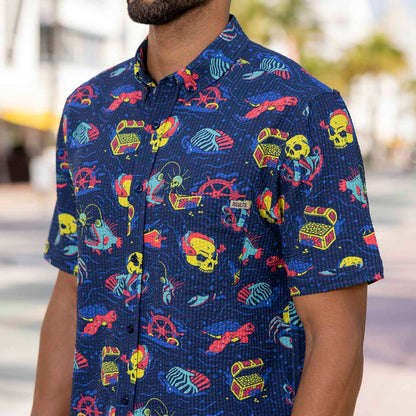 RSVLTS RSVLTS Short Sleeve Shirt What Lies Beneath – Stretch Seersucker Short Sleeve Shirt What Lies Beneath – Stretch Seersucker Short Sleeve Shirt
