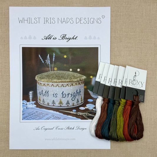 Whilst Iris Naps  - All is Bright - Booklet Chart and/or Roxy Floss Conversion