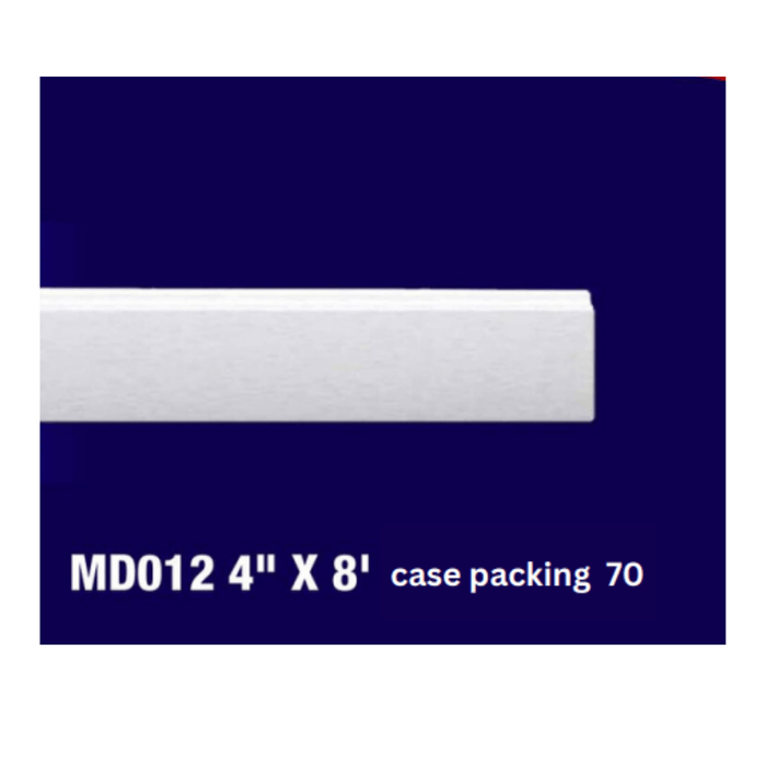 White Baseboard Moulding  6-Inch  x 8 feet Common moldings fastened where walls meet floors, protects the wall from furniture, kicks- EL-D069 Mega