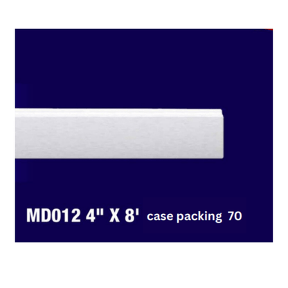 White Baseboard Moulding  6-Inch  x 8 feet Common moldings fastened where walls meet floors, protects the wall from furniture, kicks- EL-D069 Mega