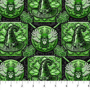 Wicked Good Together Green Insignia Fabric, Patrick Lose Northcott