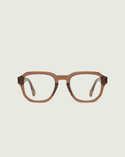 Nutmeg::Wilmur Eyeglasses square brown acetate front
