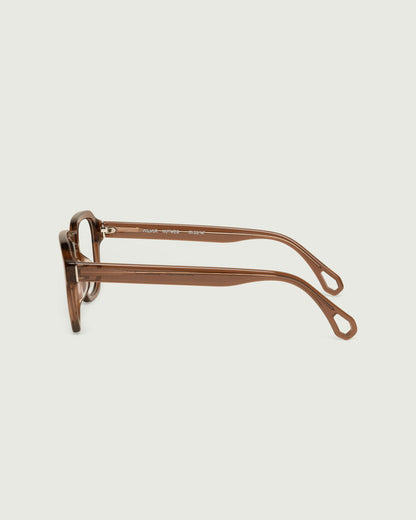 Nutmeg::Wilmur Eyeglasses square brown acetate side