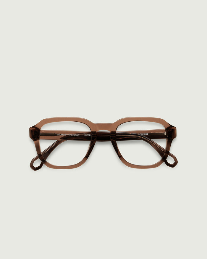 Nutmeg::Wilmur Eyeglasses square brown acetate top