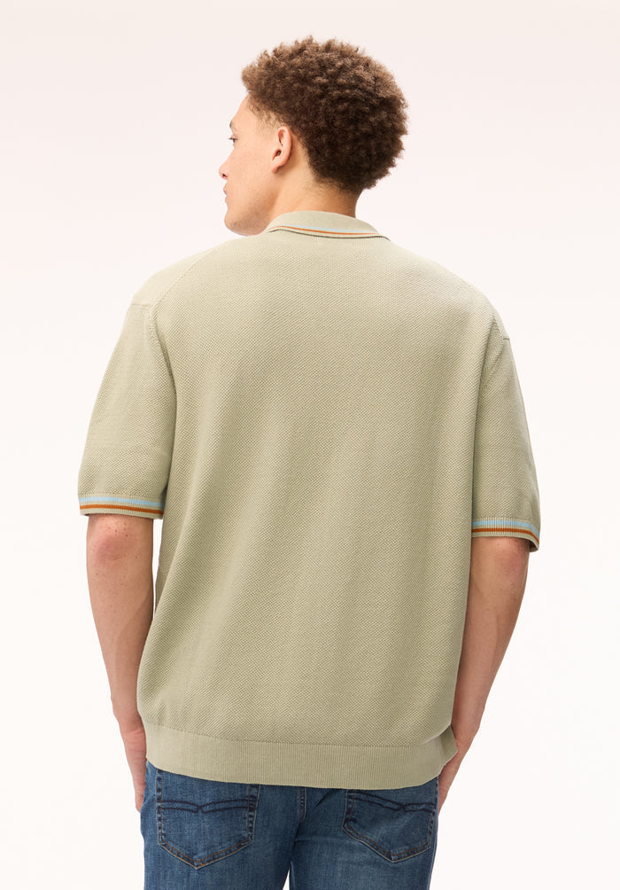 Buffalo Men Sweaters Green Knit Sweaters Textured Knit Relaxed Fit
