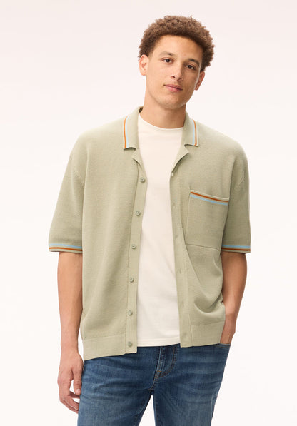 Buffalo Men Sweaters Green Knit Sweaters Textured Knit Relaxed Fit