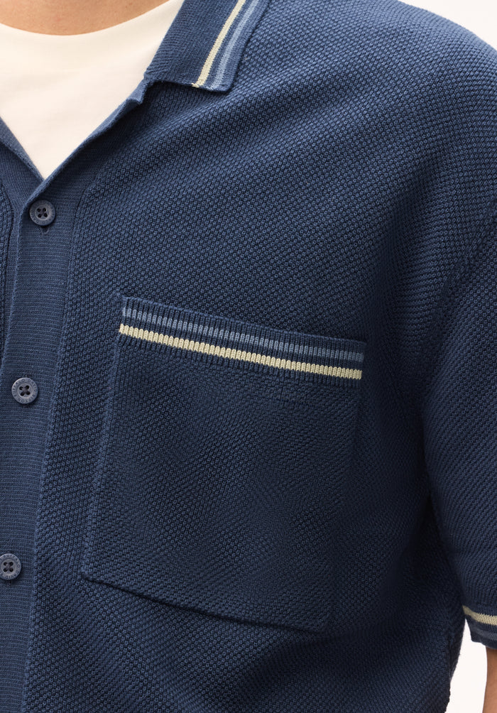 Buffalo Men Sweaters Navy Knit Sweaters Textured Knit Relaxed Fit
