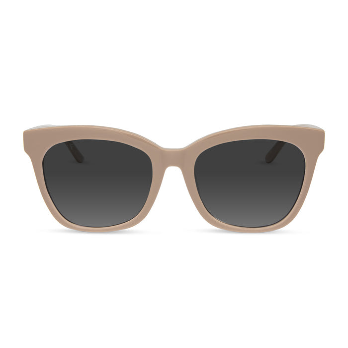 jessie james decker x diff eyewear featuring the winston cat eye prescription sunglasses with a almond brown frame front view