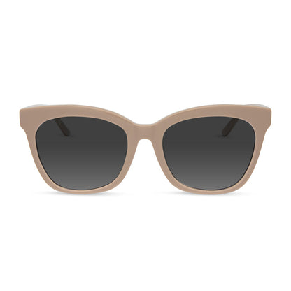 jessie james decker x diff eyewear featuring the winston cat eye prescription sunglasses with a almond brown frame front view