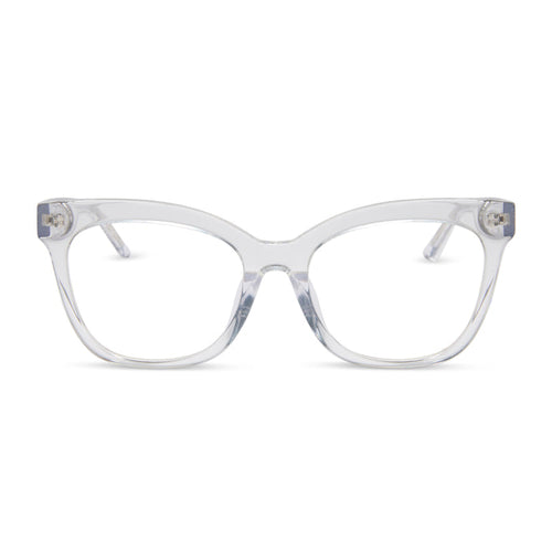 diff eyewear featuring the winston cat eye prescription glasses with a clear crystal frame front view