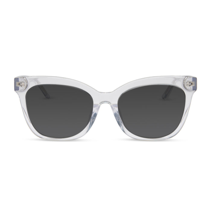 diff eyewear featuring the winston cat eye prescription sunglasses with a clear crystal frame front view