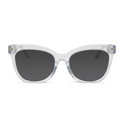 diff eyewear featuring the winston cat eye prescription sunglasses with a clear crystal frame front view