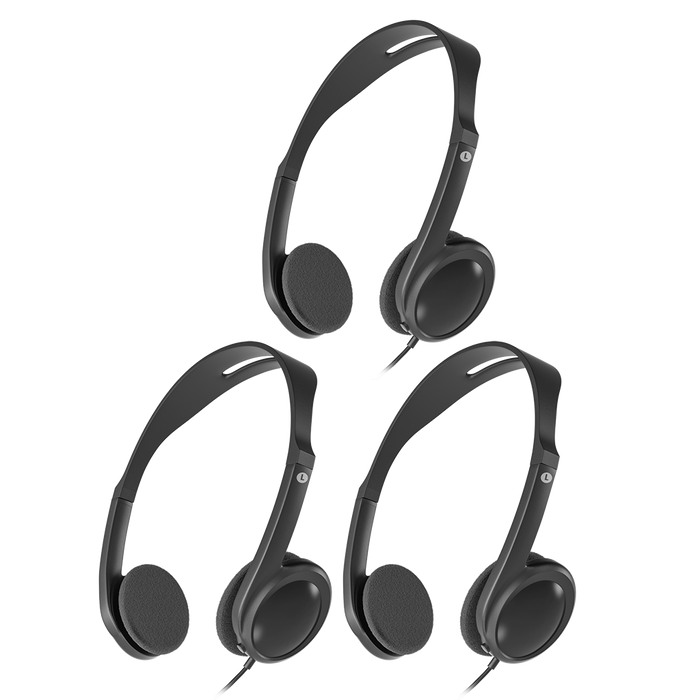 Wired on ear headphones for school classroom students