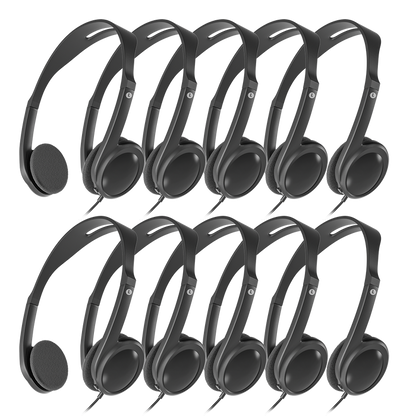 wired on ear headphones for school classroom students