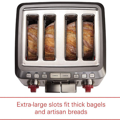 WOLF Gourmet 4-Slice Extra-Wide Slot Toaster - Factory serviced with 1 year warranty - WGTR104S