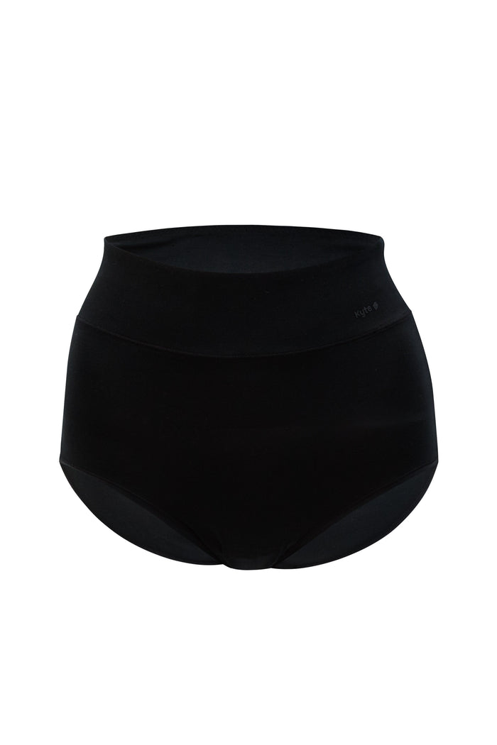 Front of the Women's High-Waisted Brief in Midnight shown on a white background