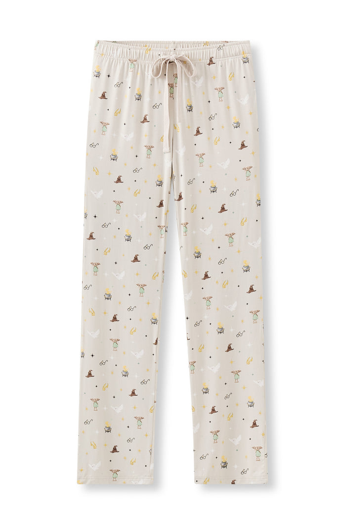 Beige Harry Potter patterned Women's Lounge Pants on a white background